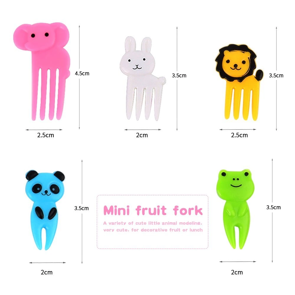 Aohea Mini Cartoon Bento Fruit Forks Toothpicks for Children Food Cake Picks