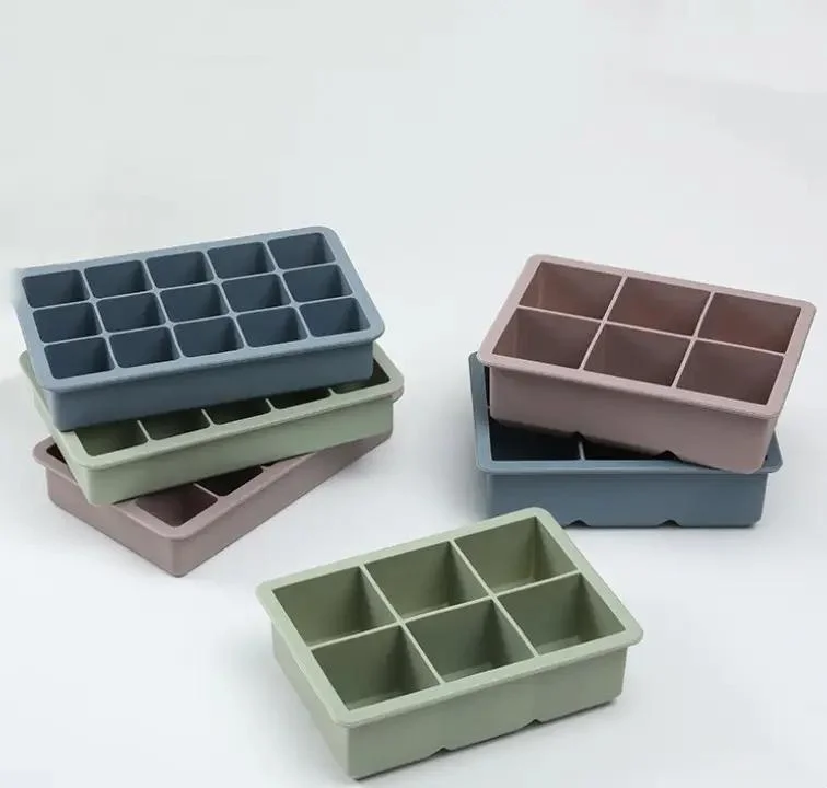 Food Grade Factory Price Customized Pastel Colors 6 Cavity Custom Portable Ice Tray Ice Mold with Lid