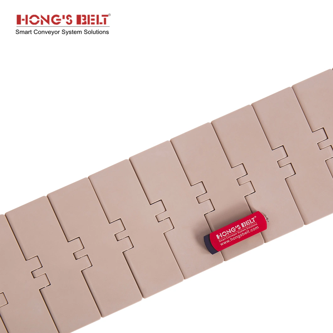 Hongsbelt 820-K450 Modular plástico cinta transportadora de la cadena de modular la parte superior plana
