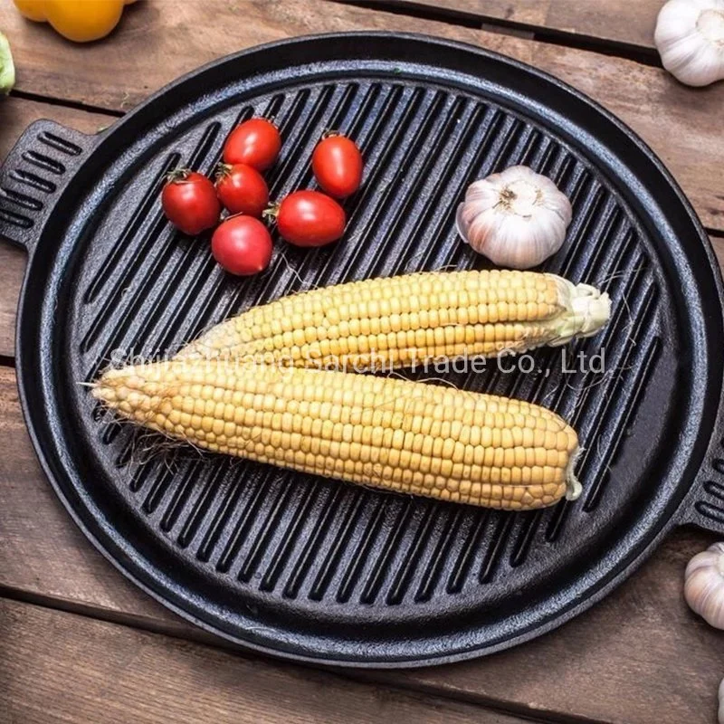 Cast Iron Reversible Grill Griddle 14-Inch Double Handled Cast Iron Stovetop Grill Griddle