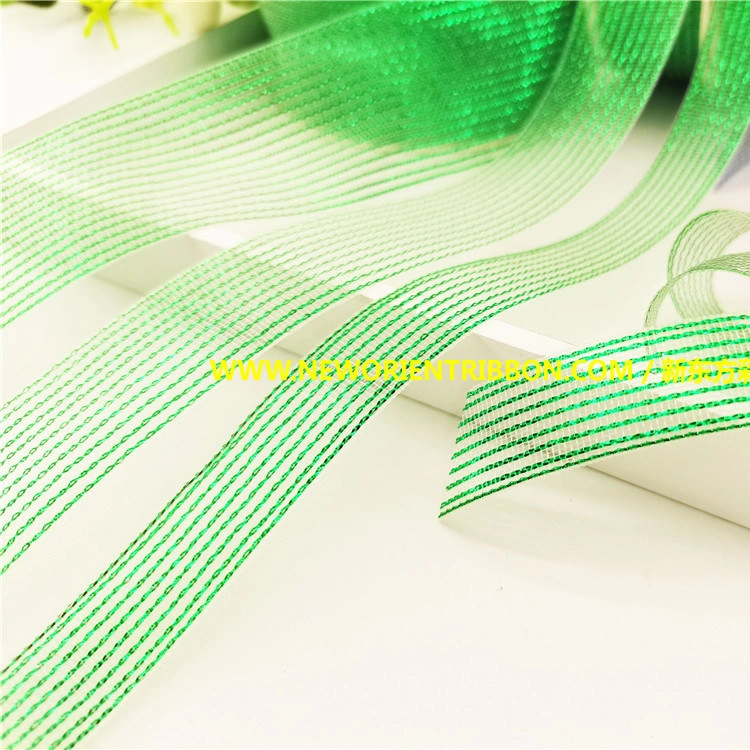 Metallic Stripe Ribbon/Custom Gifts Ribbon/Wrapping Ribbon/Packing Ribbon