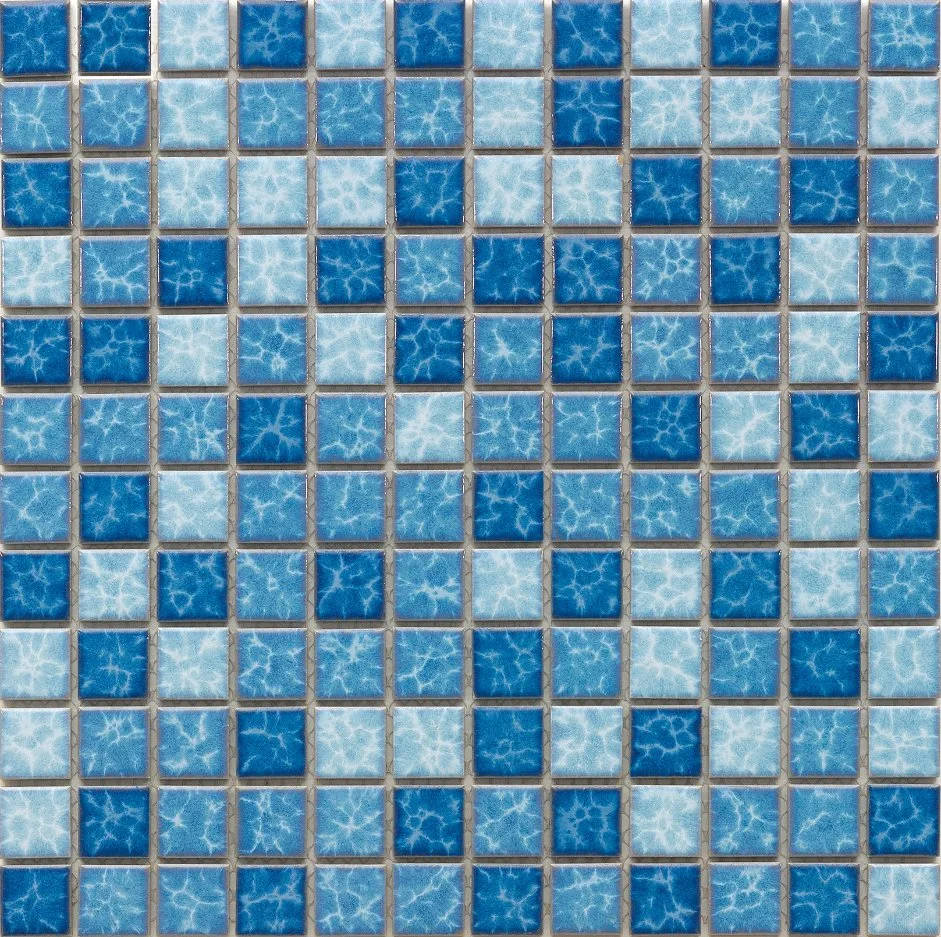 Living Room Swimming Pool Kitchen Decorative Mixed Color Strip Ceramic Shining Glass Glazed Mosaic Tile (C523018)