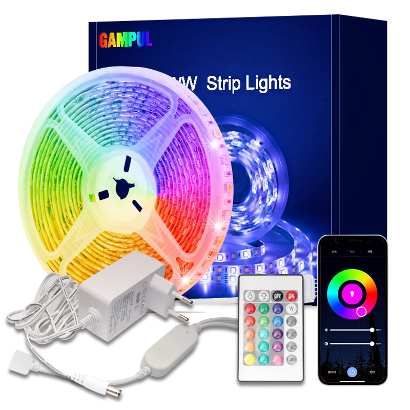 Tuya Smart APP de luz LED RGB flexibles colorido de las luces de la cinta