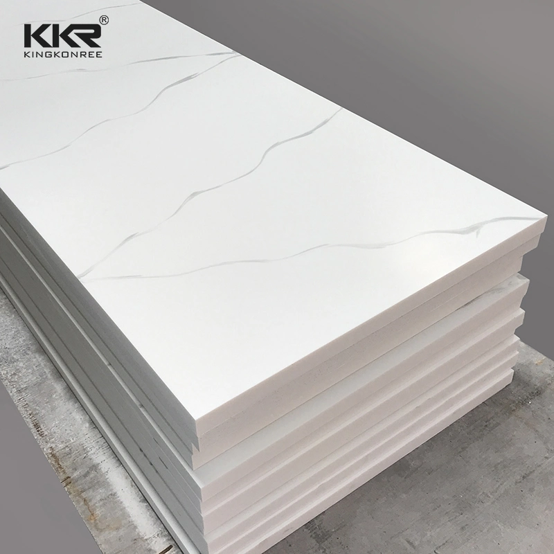 Artificial Stone Granite Stone Textured Solid Surface White Marble with Black Veins