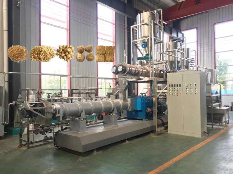 Fiberous Soya Protein Nuggets Extrusion Extruder