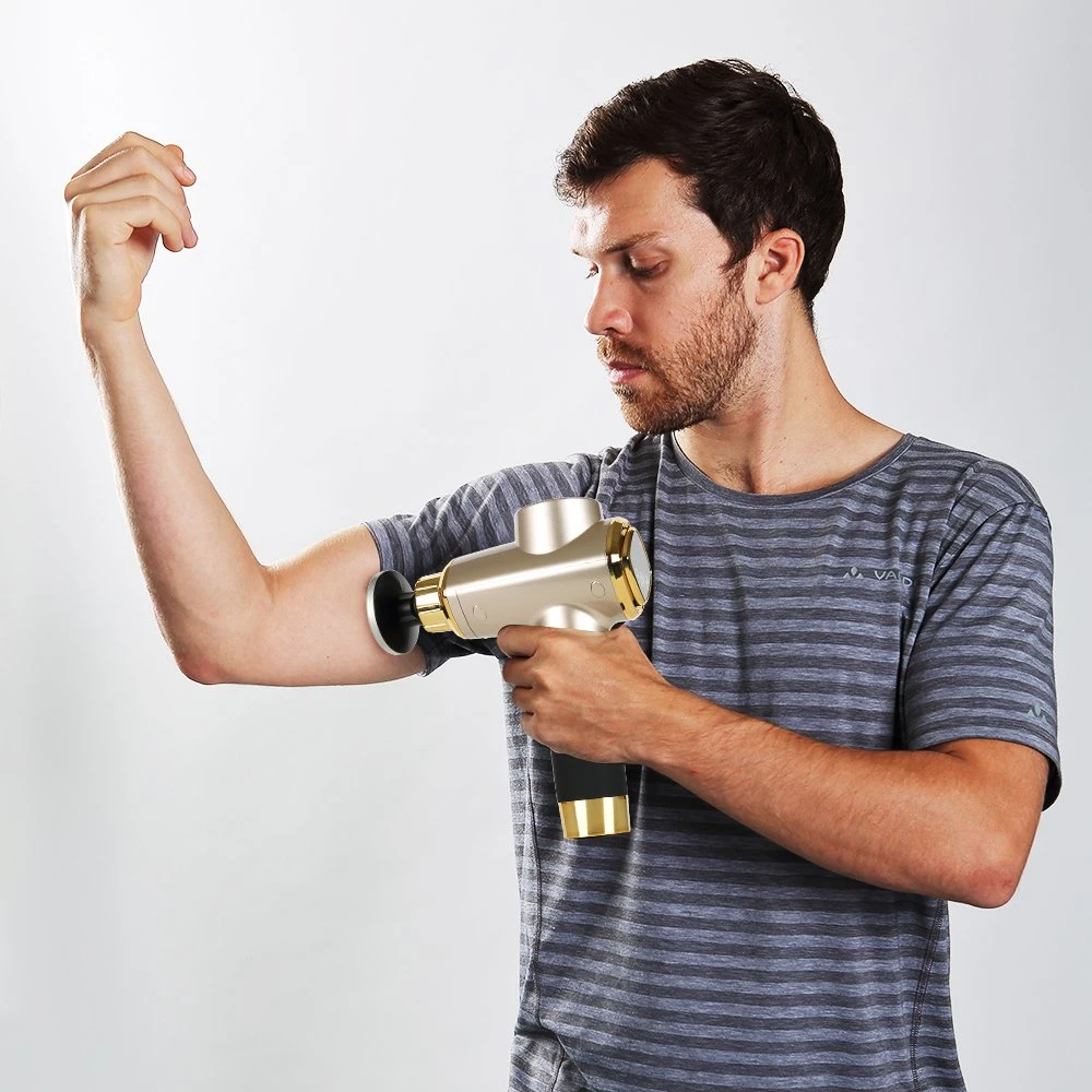 Masaje muscular del cuerpo de mano eléctrico Pistola masajeador con calor jefe