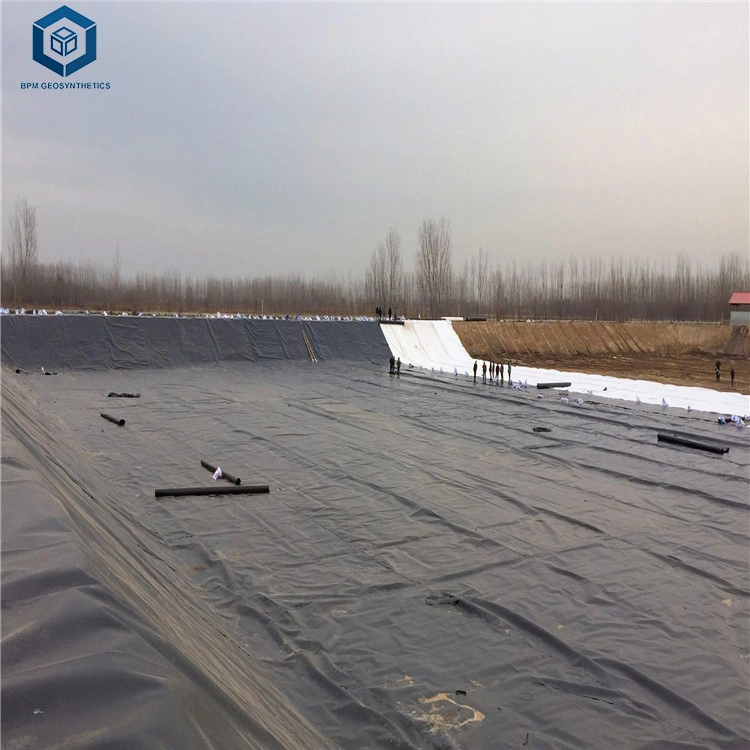 ISO 2mm Black Impermeable 80mil Membrane Double Lining System High Density Polythene Sheet for Dissolving Pond in Malaysia