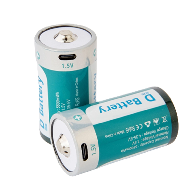 5600wh D batería recargable 1,5V USB Tipo C baterías de ión-litio Para calentador