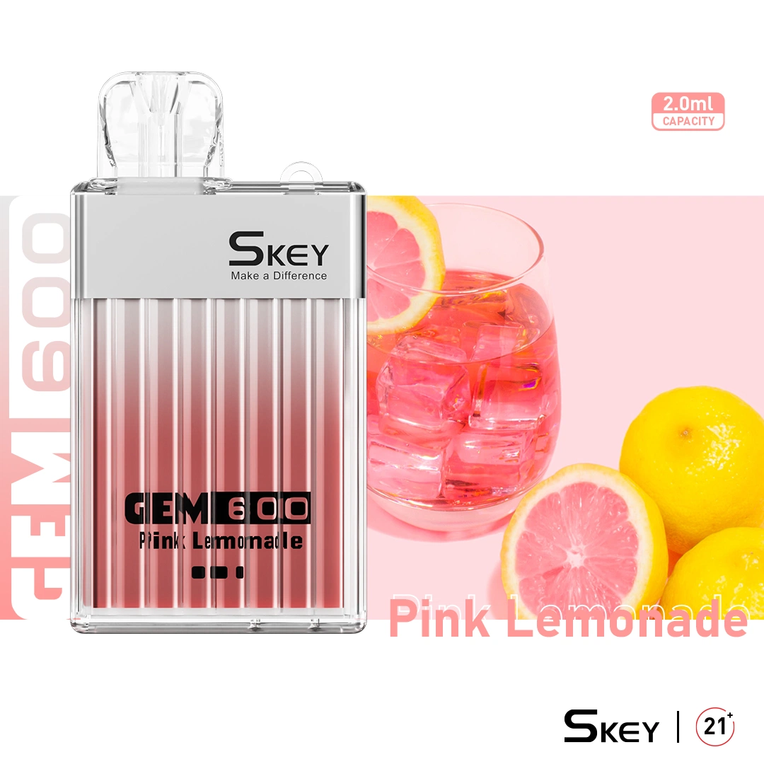 Skey Gem600 Perfume Box Vape Crystal Bar Mesh Coil Fruit Flavors 2ml 2% Nicotine Disposable/Chargeable vape with UK Tpd Mhra