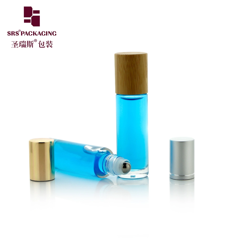 SRS Glasrolle auf Flaschen 15ml Bamboo Cap Roll On Behälter Für Ätherisches Öl 2021 New Style