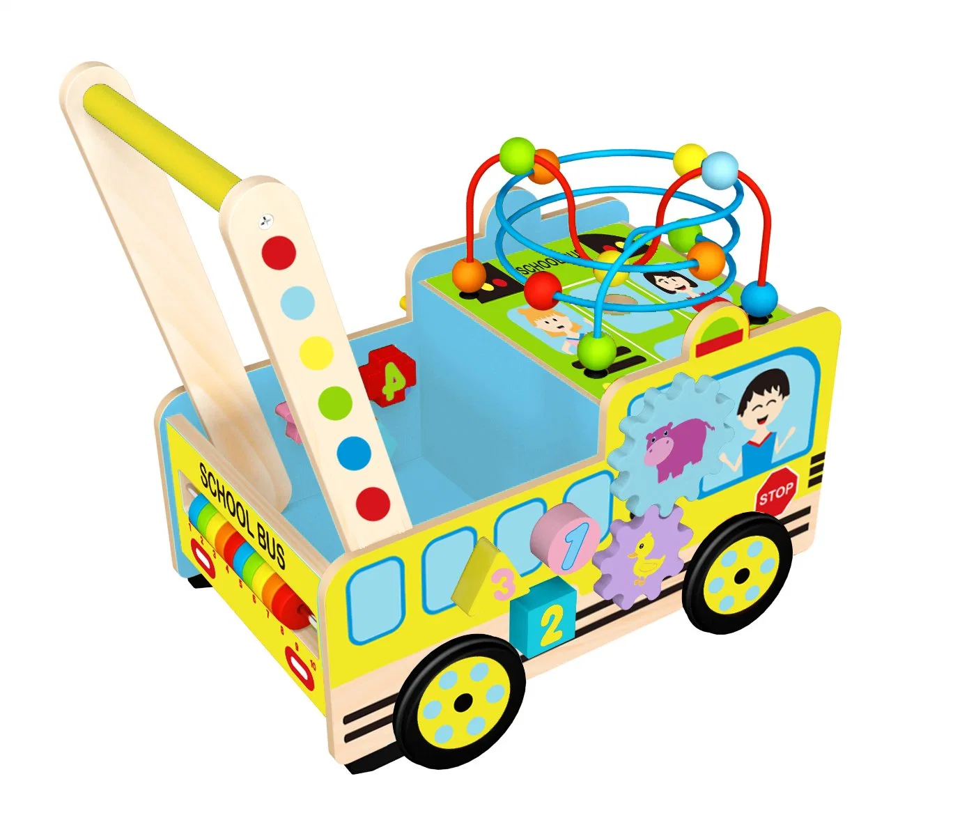 Wooden Multifunction Activity Cart Toy