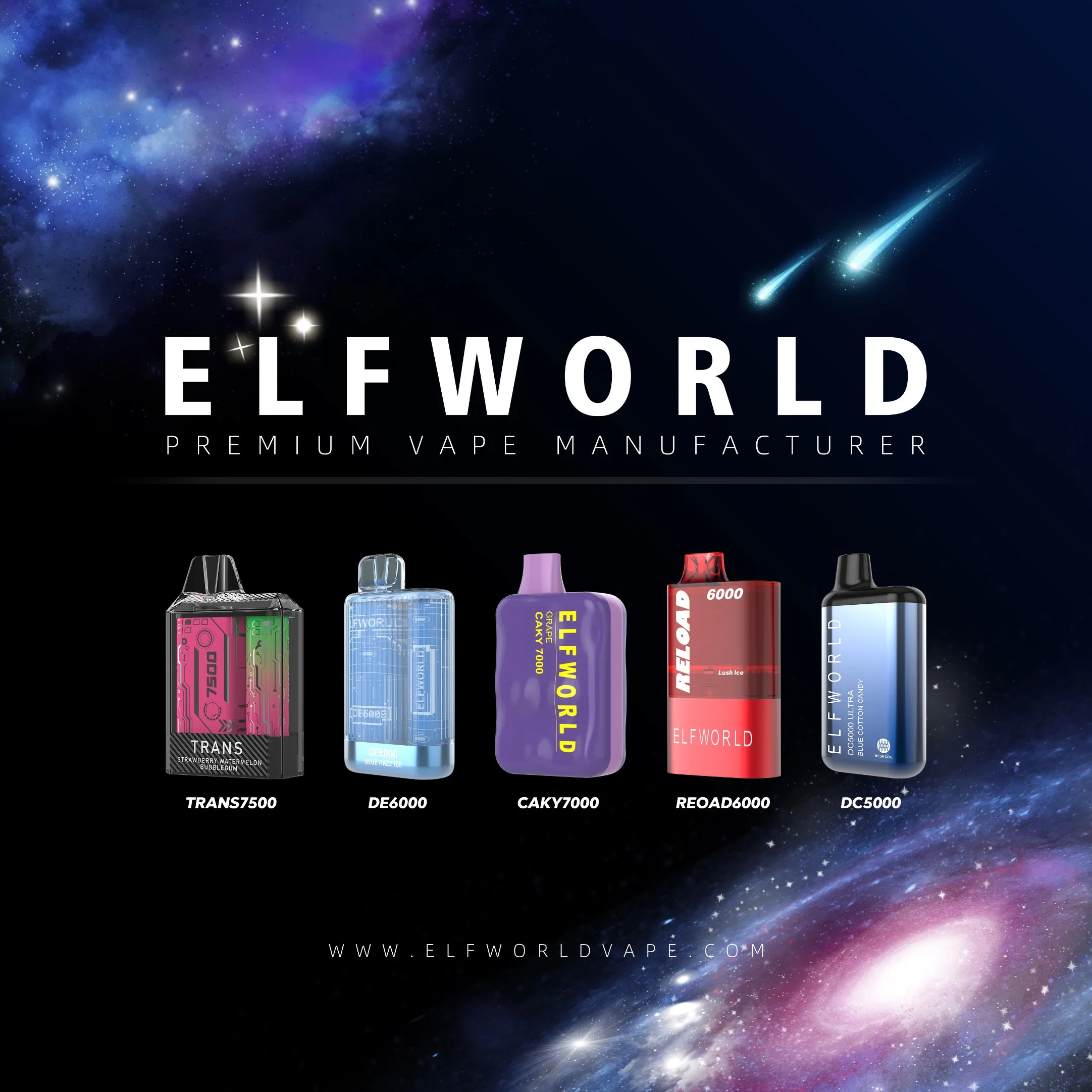 الجملة الأصلي من Vape نيكوتين يمكن التخلص منه 2 ٪ 5 ٪ الالكترونية E السجائر Elfworld DC5000 Putff vaporizer Vape Pen Box Puff Bar Elfworld