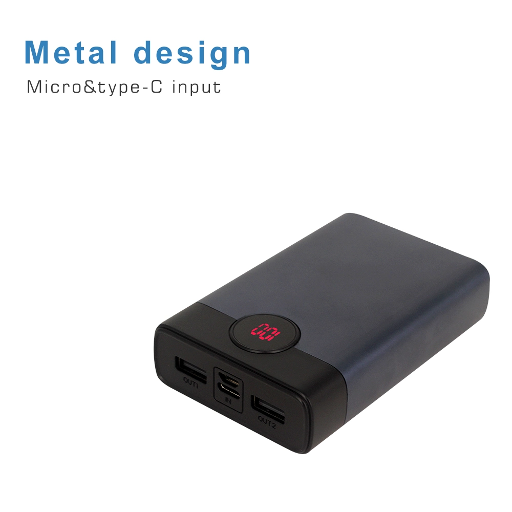 New Mobile Charger Power Supply 10000mAh Portable Metal Digital Custom Power Bank