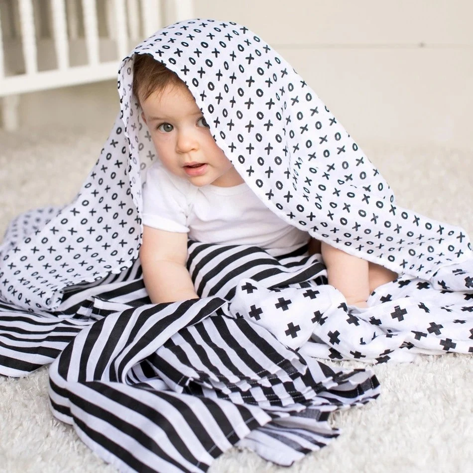 Высокое качество Custom Print мягкого хлопка из бамбука новорожденный ребенок Muslin Swaddle малыша витков малыша одеяло производителя