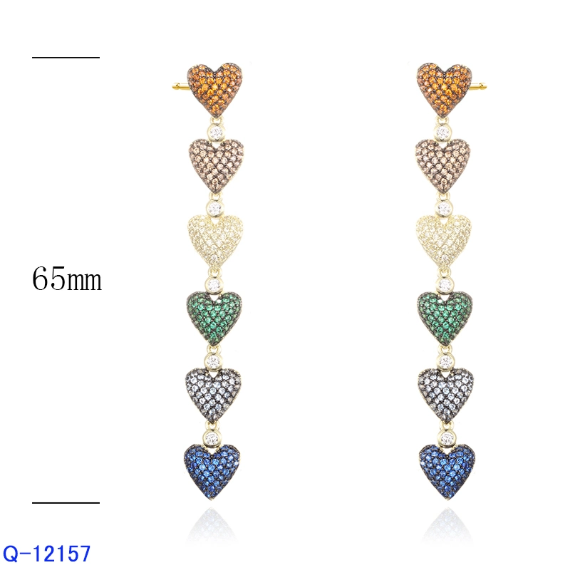 Comercio al por mayor Nuevo Diseño de Moda joyas de cobre la plata esterlina 925 CZ Drop Earrings para mujeres