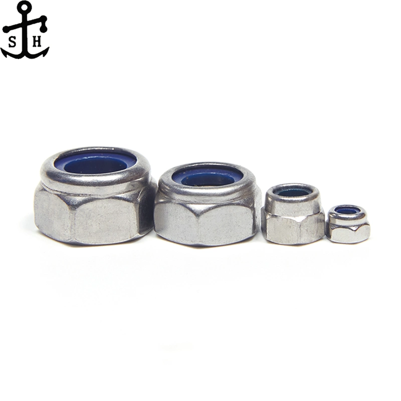 Hardware Fasteners Metal Stainless Steel M6 M8 M10 Nylock Nylon Nyloc Insert Lock Nut Nuts DIN985