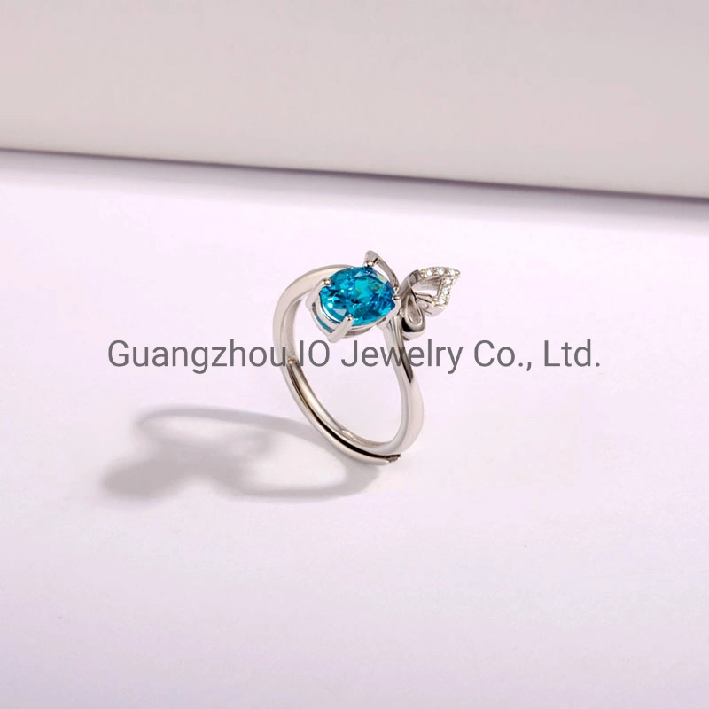 Women Accessory Jewelry Fashion Gemstone AAA CZ Ring 925 Sterling Silver with Rhodium Plating