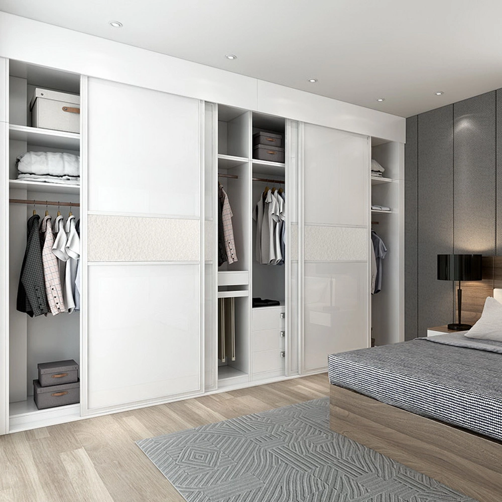 PVC-Tür Holz modern White Kleiderschrank Einfache Garderobe Schlafzimmer Möbel Zu Hause