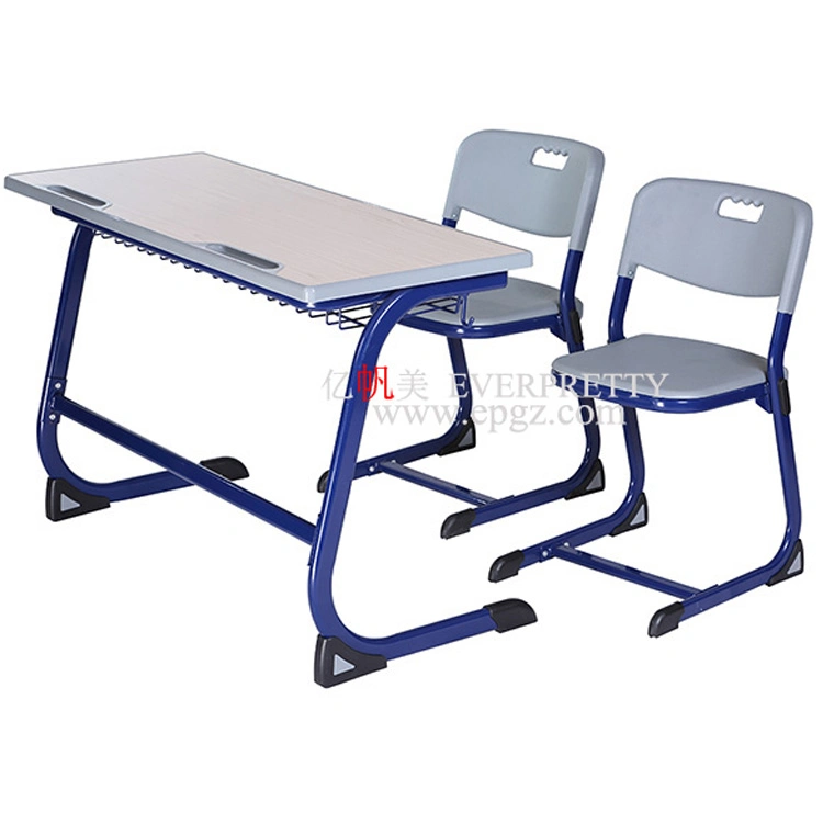 School Classroom Funriture Wooden Plastic Student Double Desk and Chair