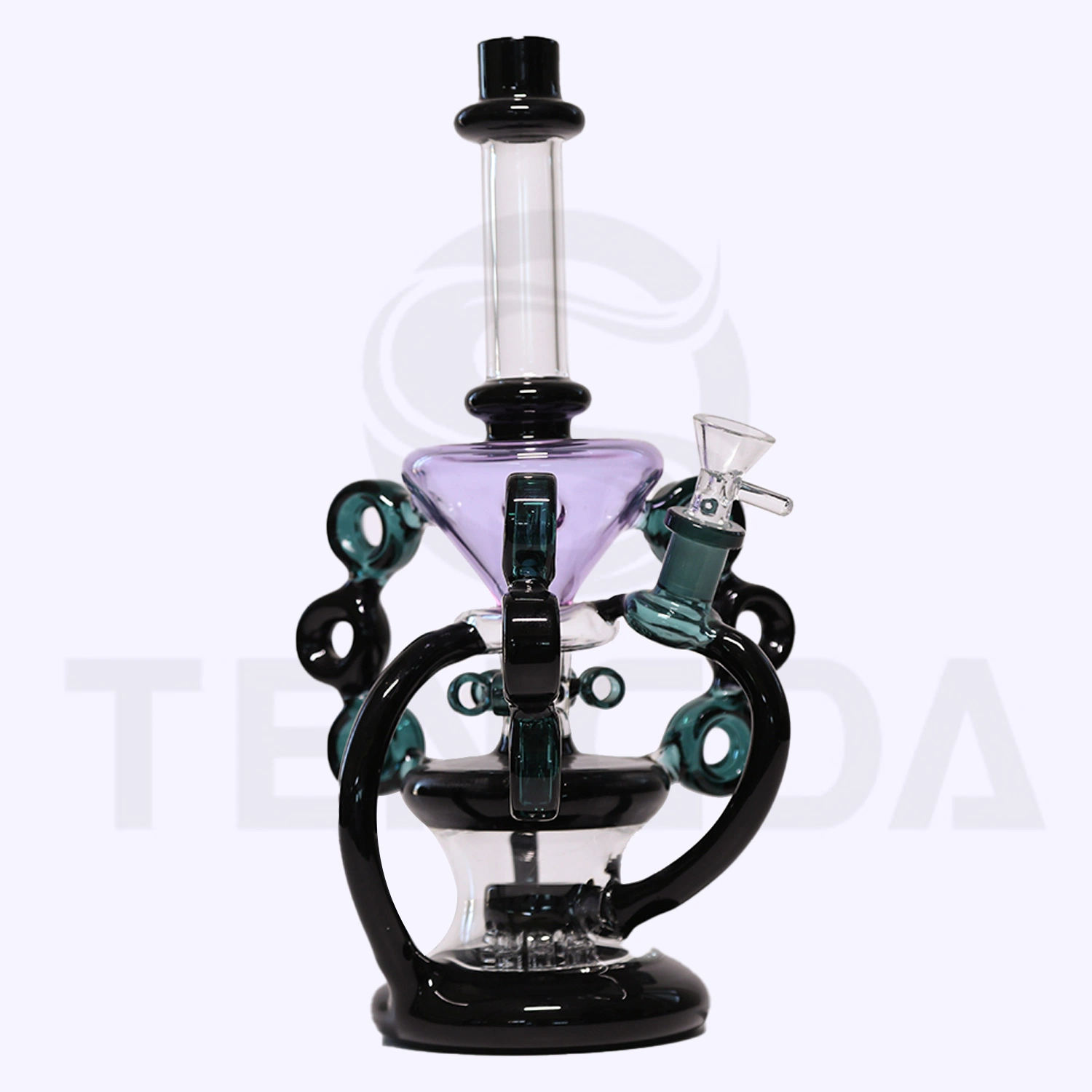 New Design Factory Wholesale Glass Water Pipe for Smoking. Straight Tree Percolator Honeycombrecycle Water Pipe Primary Color Tube Mini DAB Rigs Oil and