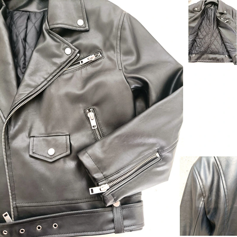 Winter PU Jackets Cow Coats Leather Bike Outerwear Scooter Apparel