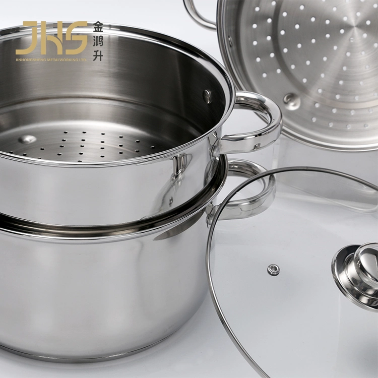 Kitchen Cookware Stainless Steel 2 Layer Cooking Food Steamer Cooking Couscous Pot