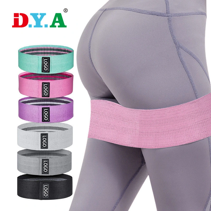 Low MOQ Elastic Fabric Resistance Band Set of 3, Exercise Yoga Glute Band Gym Fitness Booty Bands for Leg Butt with Carry Bag