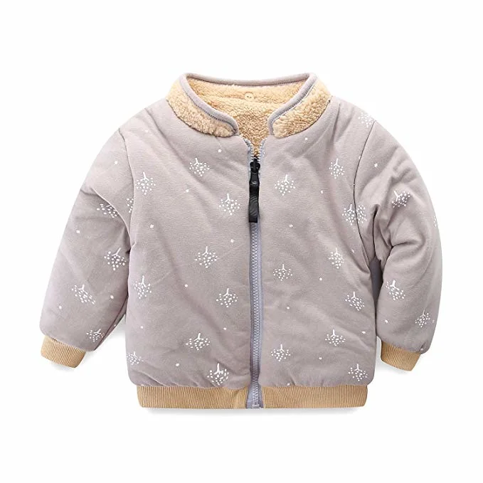 Little Boy Fleece Jacket Toddler Children Garments Winter Reversible