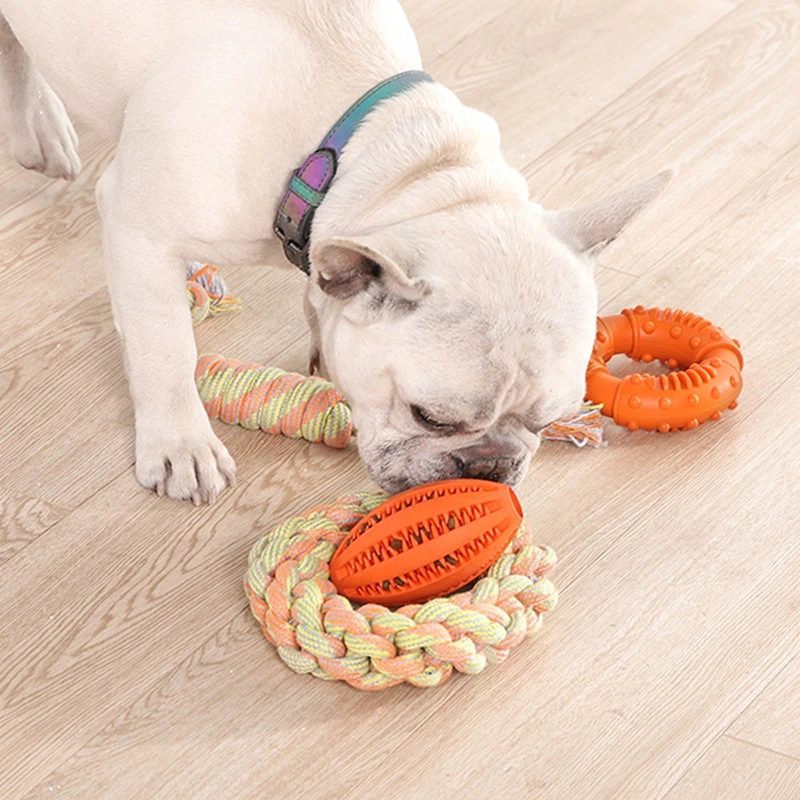 Usine personnalisée Nettoyage des dents Durable Caoutchouc naturel Jouet pour animaux de compagnie à mâcher Balle de traitement alimentaire pour animaux de compagnie.