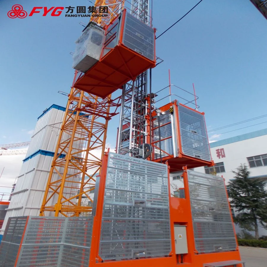 Sc200 Double Caged Construction Hoist Lift for Building Construction Platform