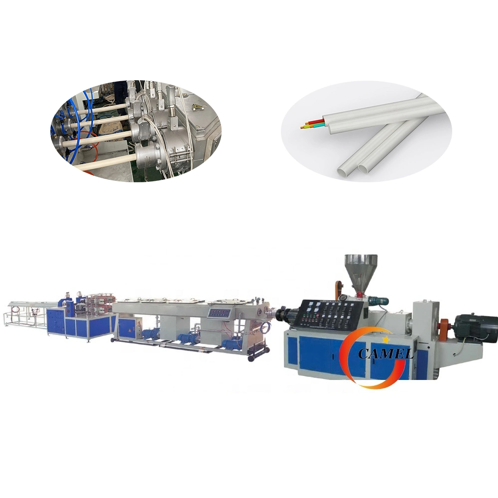 Máquina para fabricar tubos de PVC de 4 cavidades de alto rendimiento Línea de extrusión de tubos de conductos eléctricos de PVC de 20-32 mm