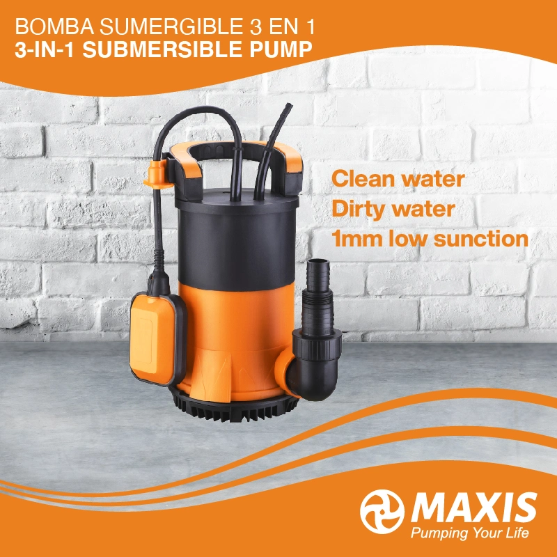 Bomba de agua combinada 1mm de 350W 1/2 HP, limpia/sucia/de baja succión Set para riego de jardines caseros