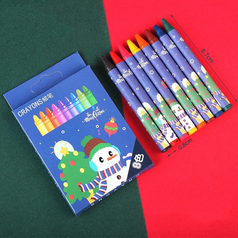 La coloración Arte graffiti Los estudiantes de primaria del cepillo conjunto pintura regalo de Navidad Navidad Cartoon 8 Colores Crayon Set