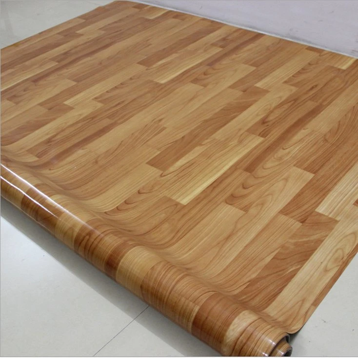 Building Material Wood Look Non Slip Waterproof 0.35mm PVC Vinyl Flooring for Interior Decoration