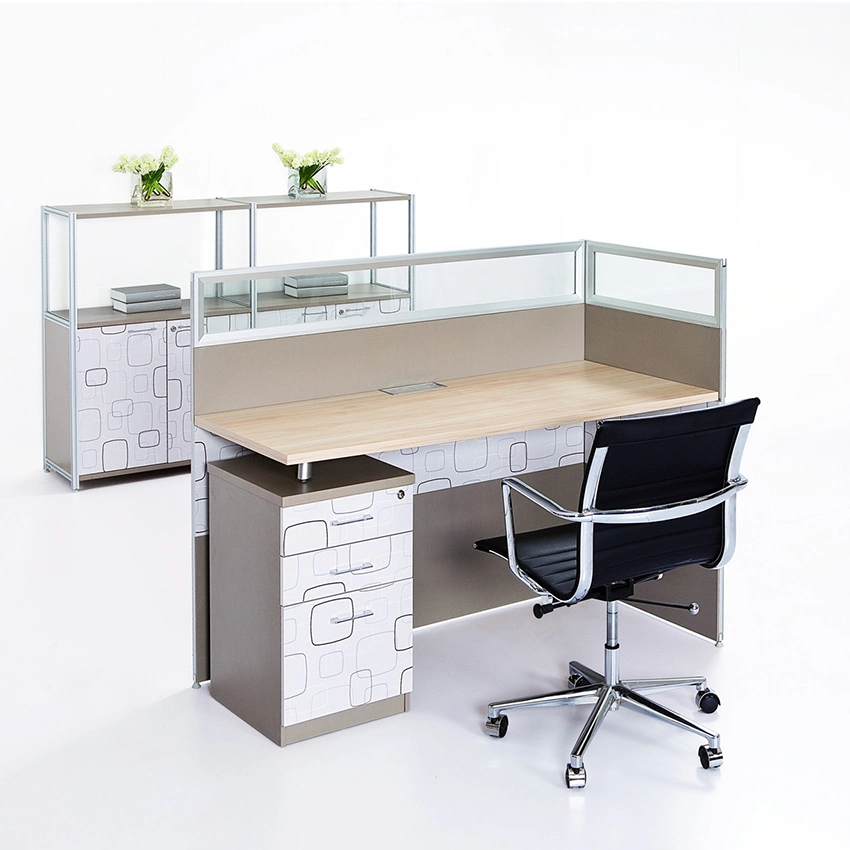 Customized Wooden Office Table Workstation Partition Administrative Staff Single Person Desk