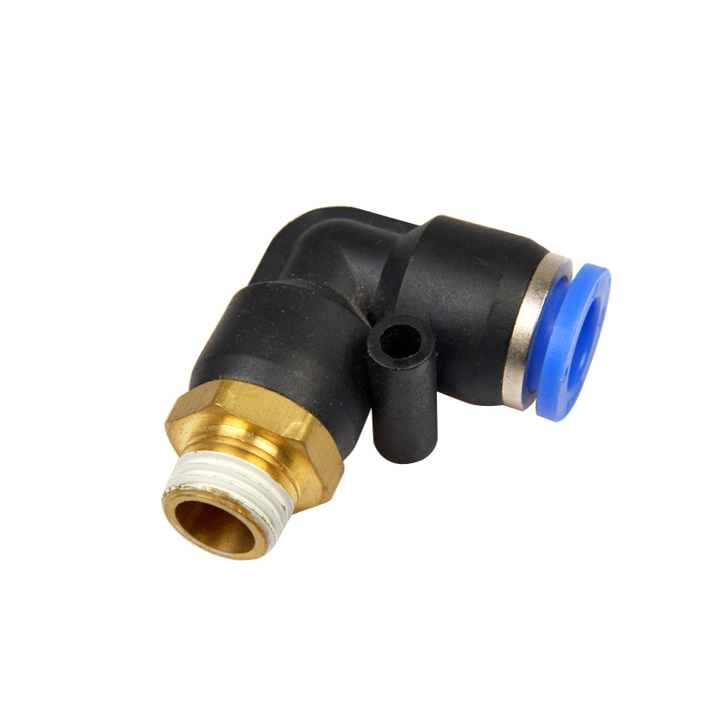 Serie PL 4mm-16mm neumático de la manguera del tubo de empuje del aire de codo macho conector rápido montaje Montaje