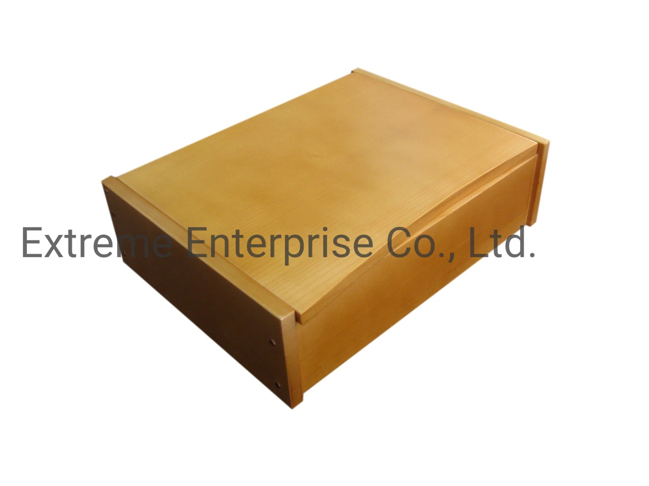 Light Brown Finished Wooden Tea Compartment Storage and Packing Box