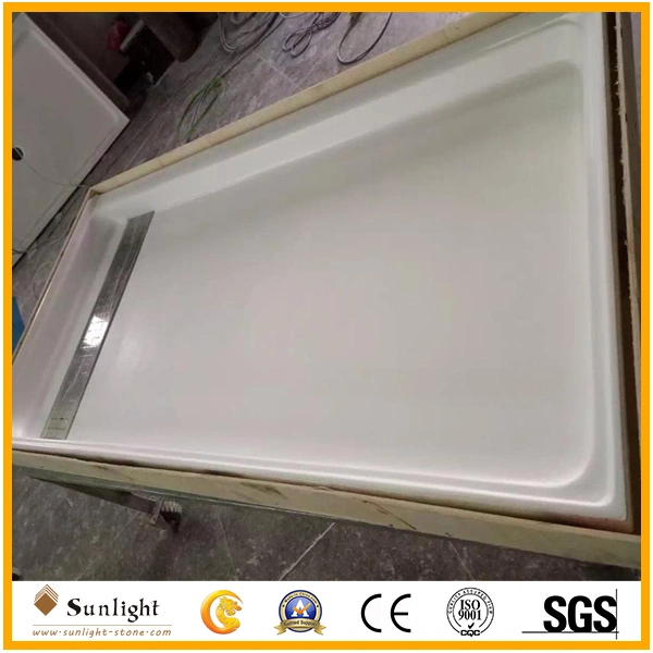 Customize Solid Surface Non-Slip Cultured Marble/SMC Shower Panel SMC Shower Pan/Shower Base/Shower Tray for Hotel Bathroom