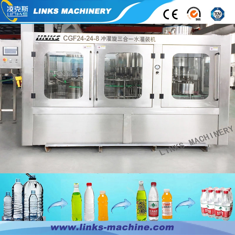 Maquinaria automática de alta presión para el embotellado de agua de lavado Llenado Capping