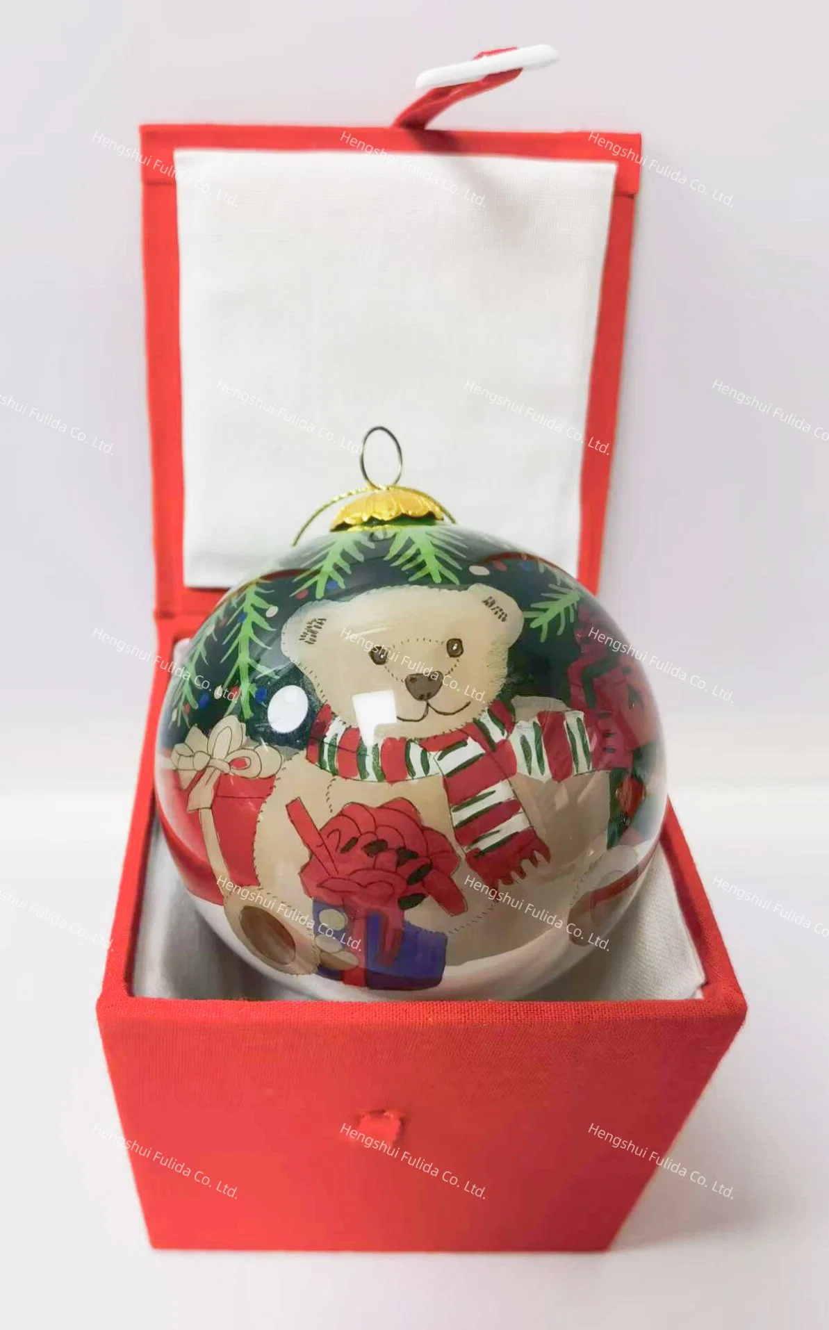 Vidro fino dentro Reverse mão pintado ornamento bola para o Natal Decoração de árvores