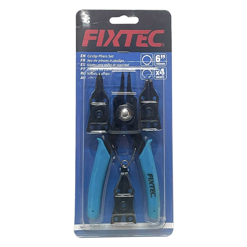 Fixtec intercambiable 4 en 1 Multifunctional 6" anillo de presión interno Juego de alicates para arandelas