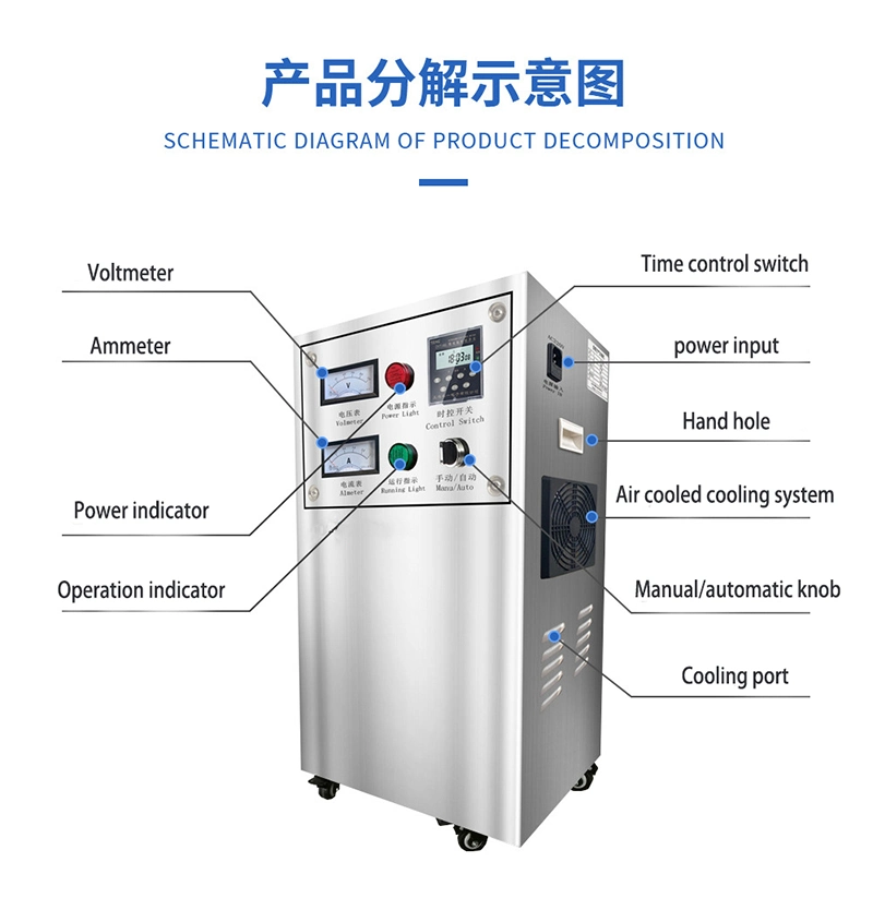 Purificateur d'air industriel ozoniseur générateur d'ozone portable pour le traitement des eaux