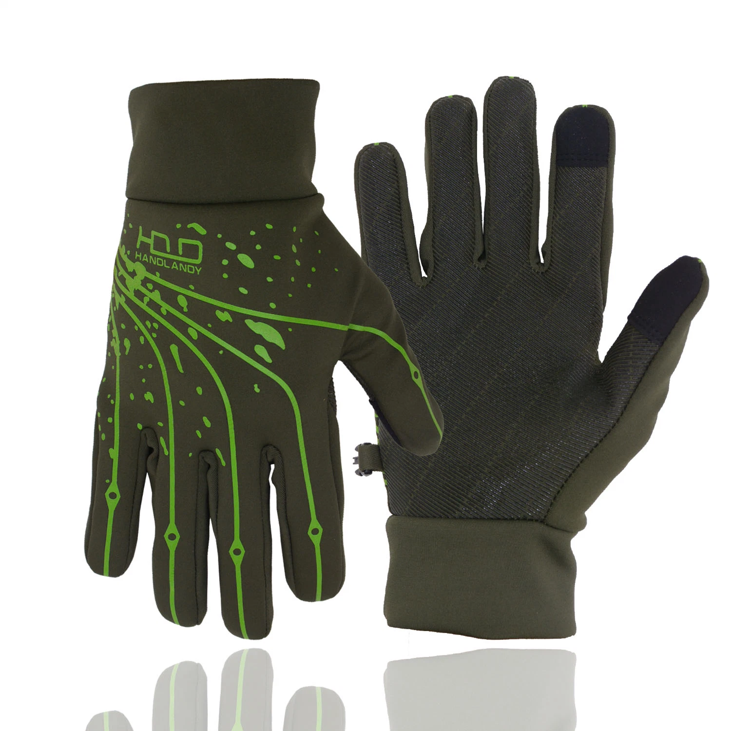 Pri Black Thermal Running Gloves, Touchscreen Outdoor Other Sport Riding Gloves for Men Women