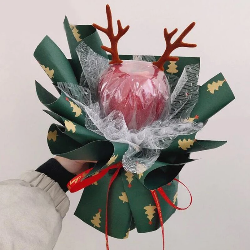 Weihnachts-Geschenkpapier - Rotes Kraftpapier mit roten und Grünes Muster für -Weihnachten Elemente