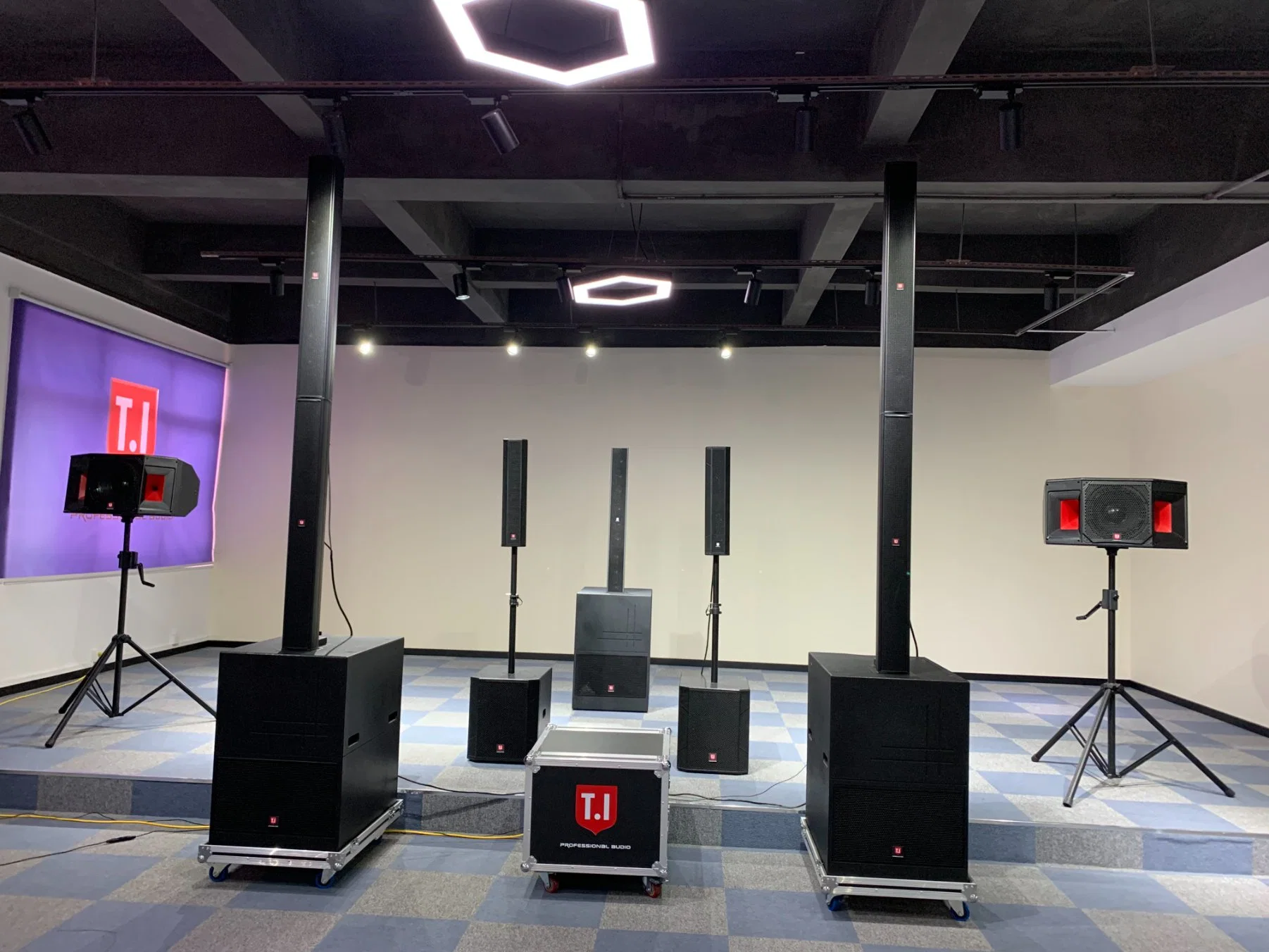 T. I PRO Audio Column Line Array PA System Active Audio Equipment