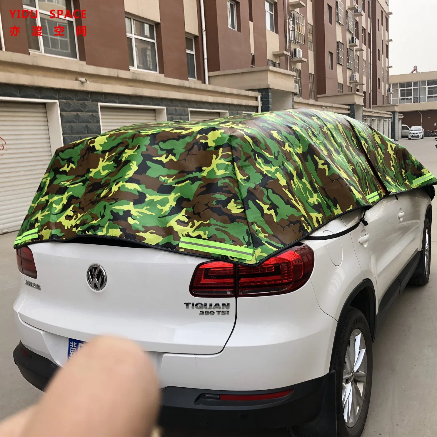 Fácil de instalar la mitad de la cubierta para coche ayuda a proteger su coche o camión en una tormenta de granizo