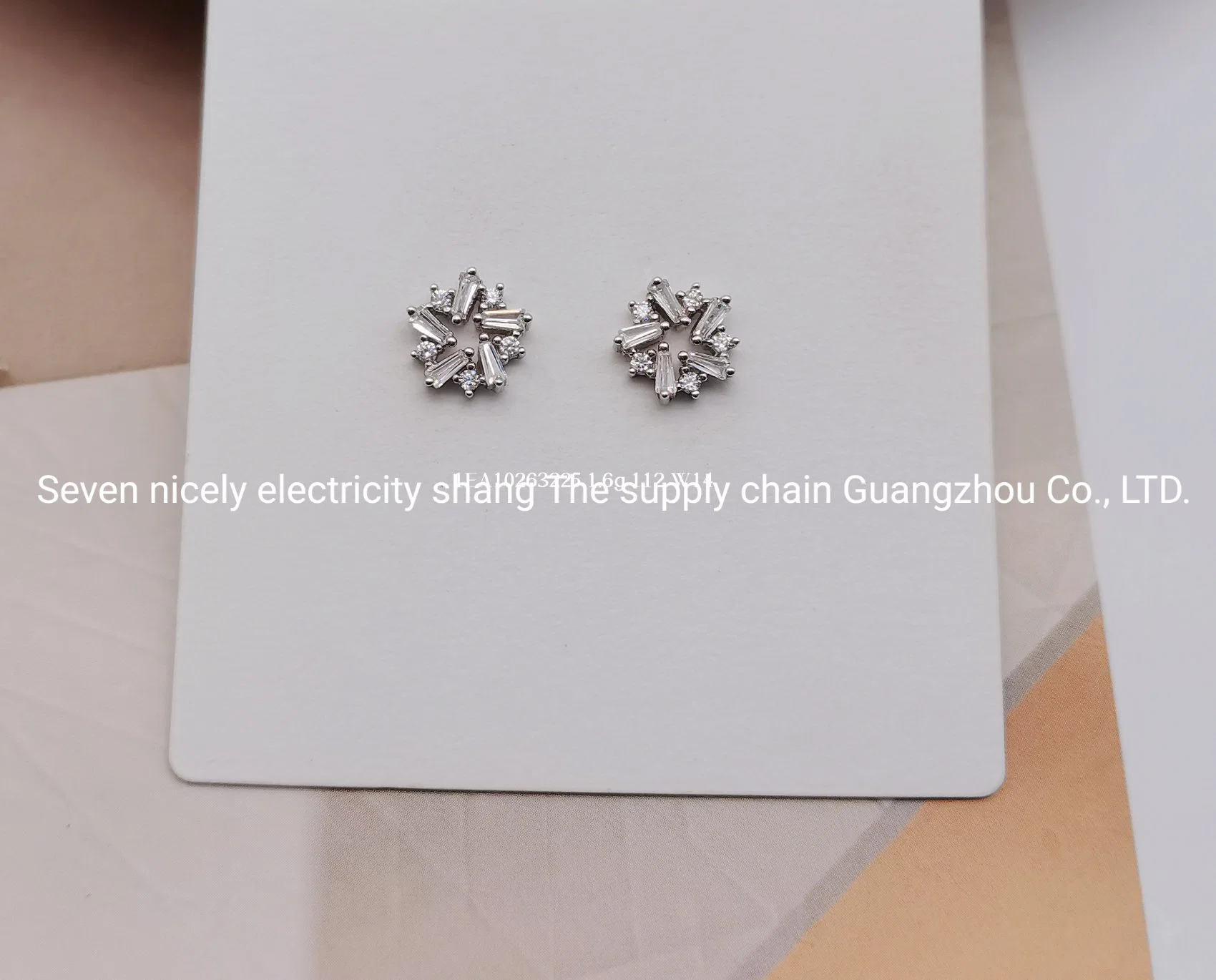 Wholesale High Quality 925 Silver Replica Jewelry Fashion Flower Women Earring with White CZ