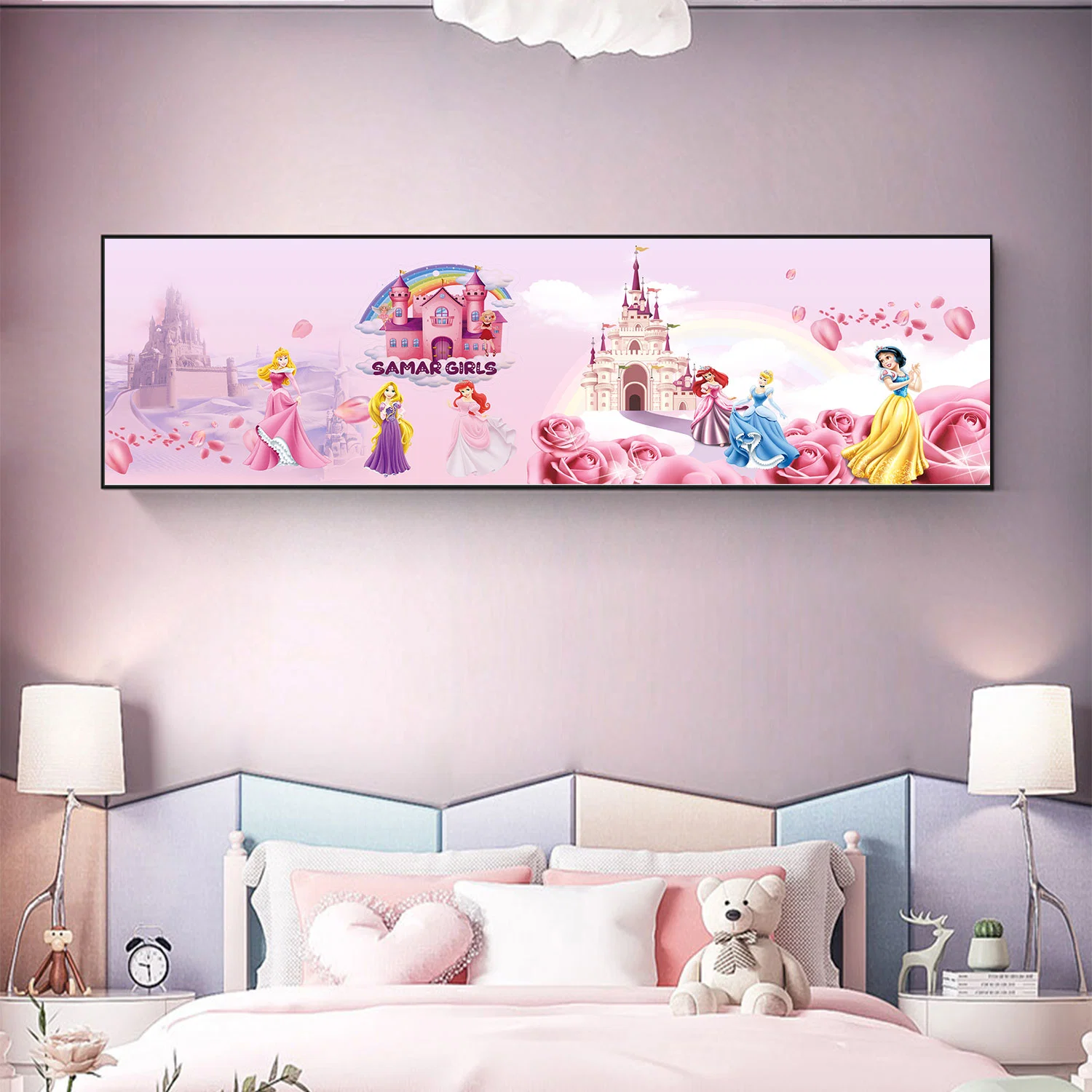 50cm*180cm Crystal Porcelain Samar Girls Headboard Painting