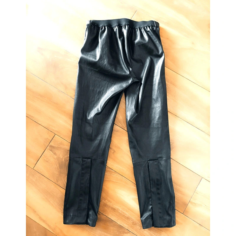 Distributeur de vêtements en cuir véritable jambe de pantalon Pantalon Legging PU desserrés