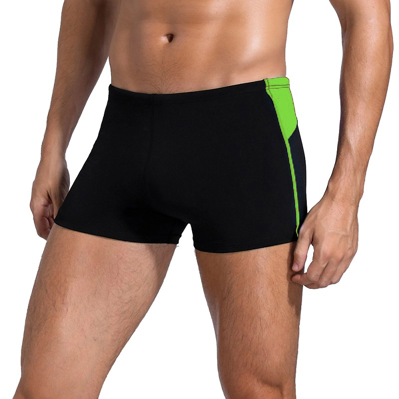 Pantalón corto de natación de pata cuadrada sólida de poliéster Hombre Carrera de entrenamiento de natación Calzones de resistencia Bóxers Bañador PBT para hombres Bañador para chicos